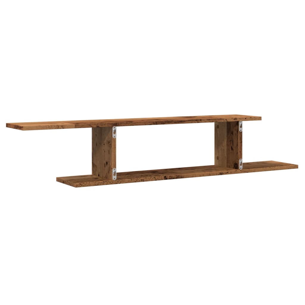 Étagère TV murale vieux bois 125x18x23 cm bois d'ingénierie - XIOS