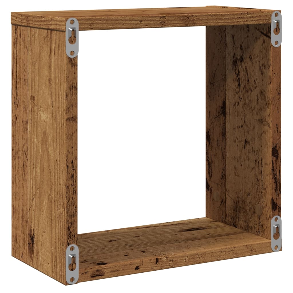 Étagères cube murales 4 pcs vieux bois 30x15x30 cm - XIOS
