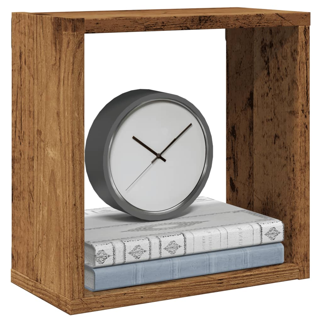 Étagères cube murales 4 pcs vieux bois 30x15x30 cm - XIOS