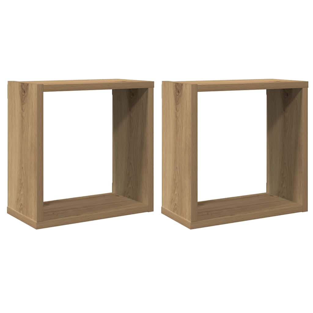 Étagères cube murales 2 pcs chêne artisanal bois ingénierie - XIOS
