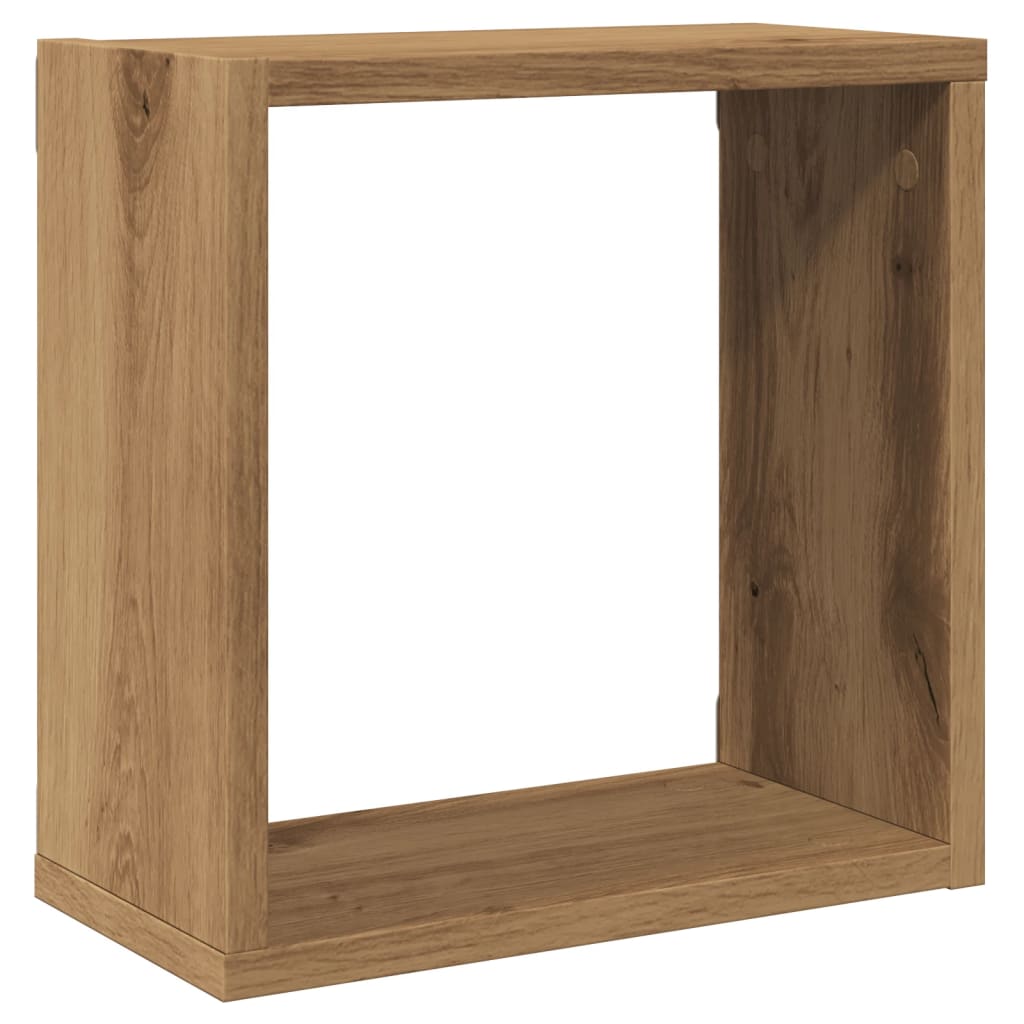 Étagères cube murales 4 pcs chêne artisanal bois d'ingénierie - XIOS