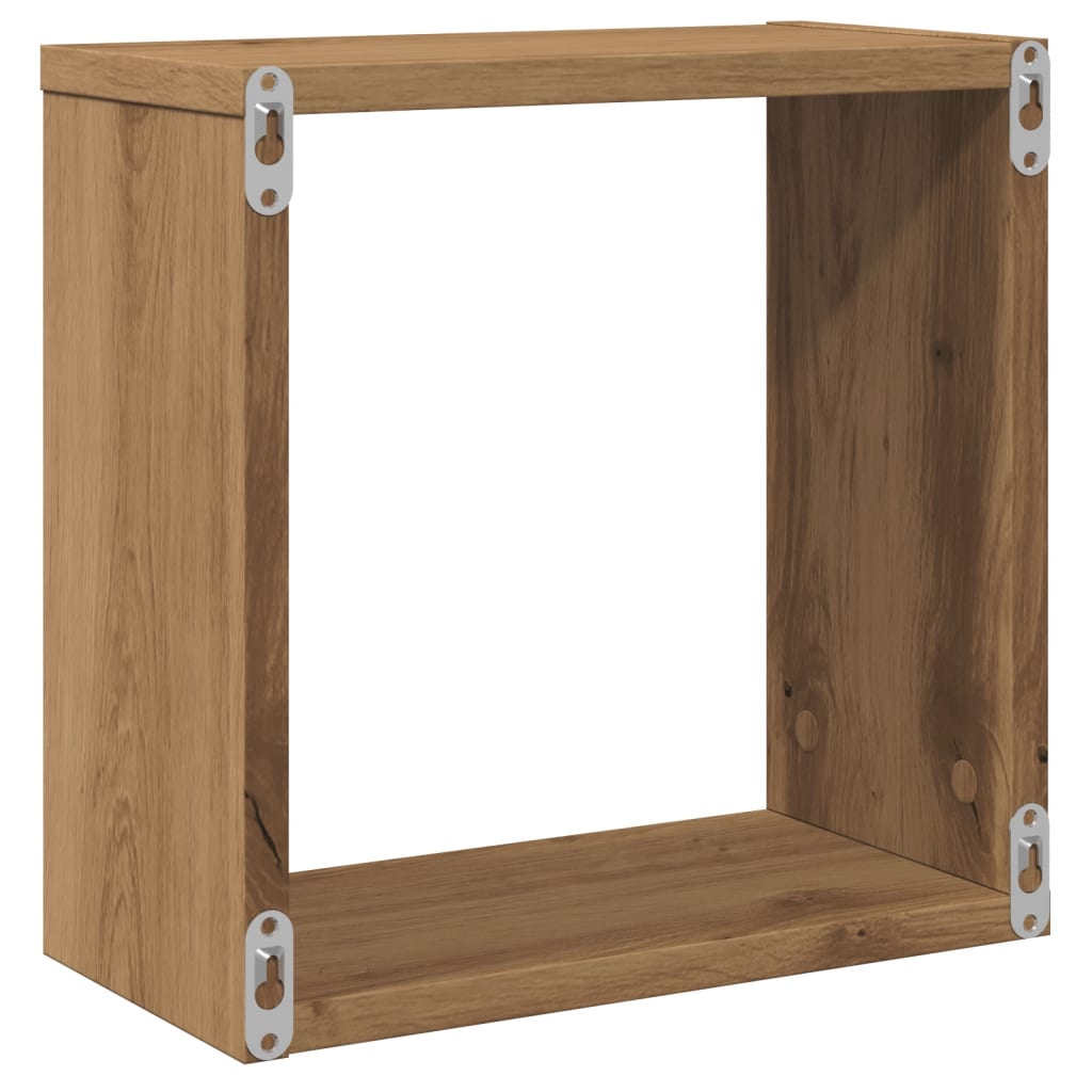 Étagères cube murales 4 pcs chêne artisanal bois d'ingénierie - XIOS