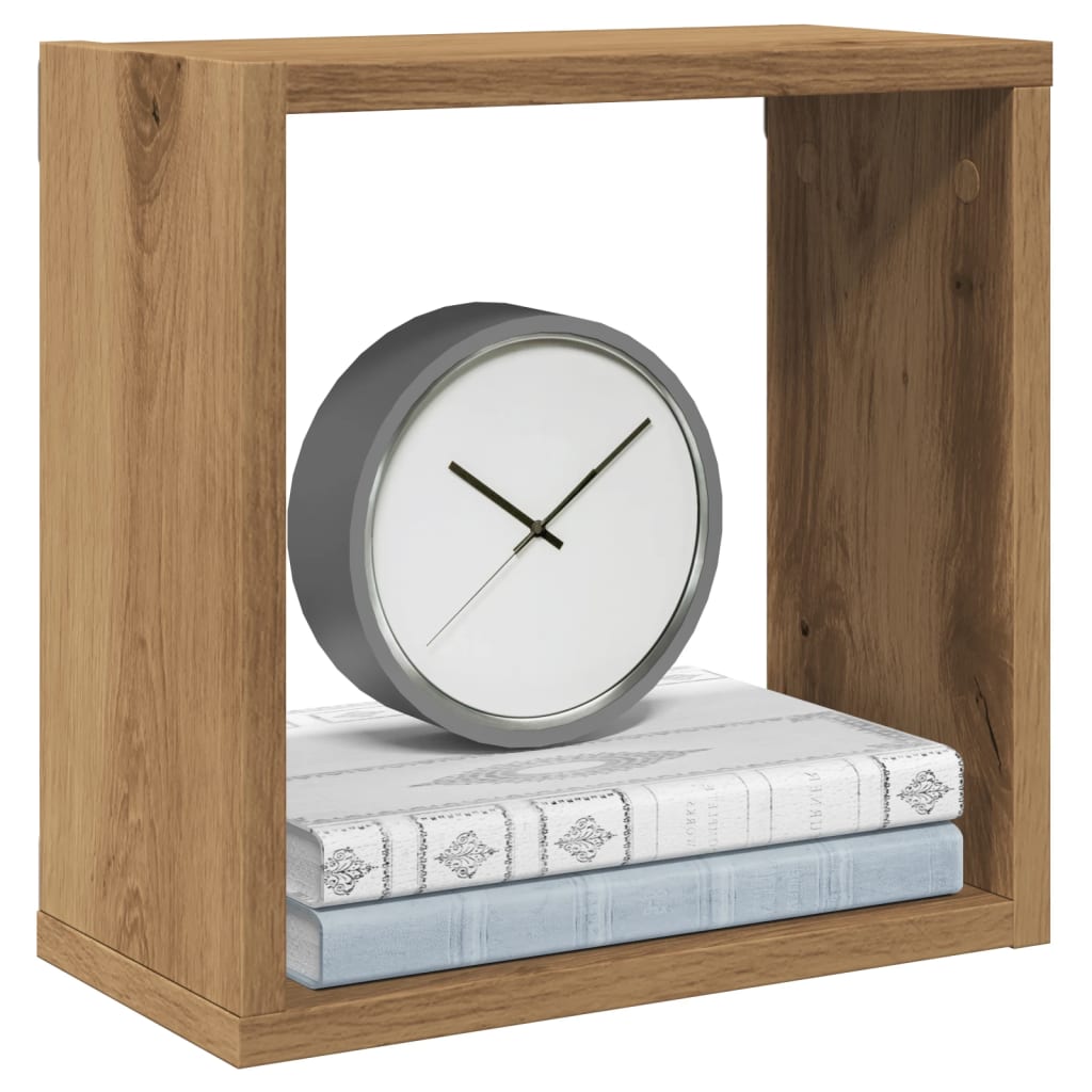 Étagères cube murales 4 pcs chêne artisanal bois d'ingénierie - XIOS