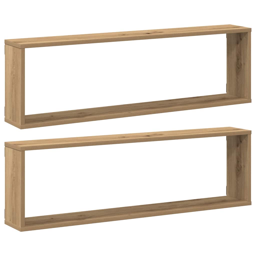 Étagères cube murales 2 pcs chêne artisanal bois ingénierie - XIOS