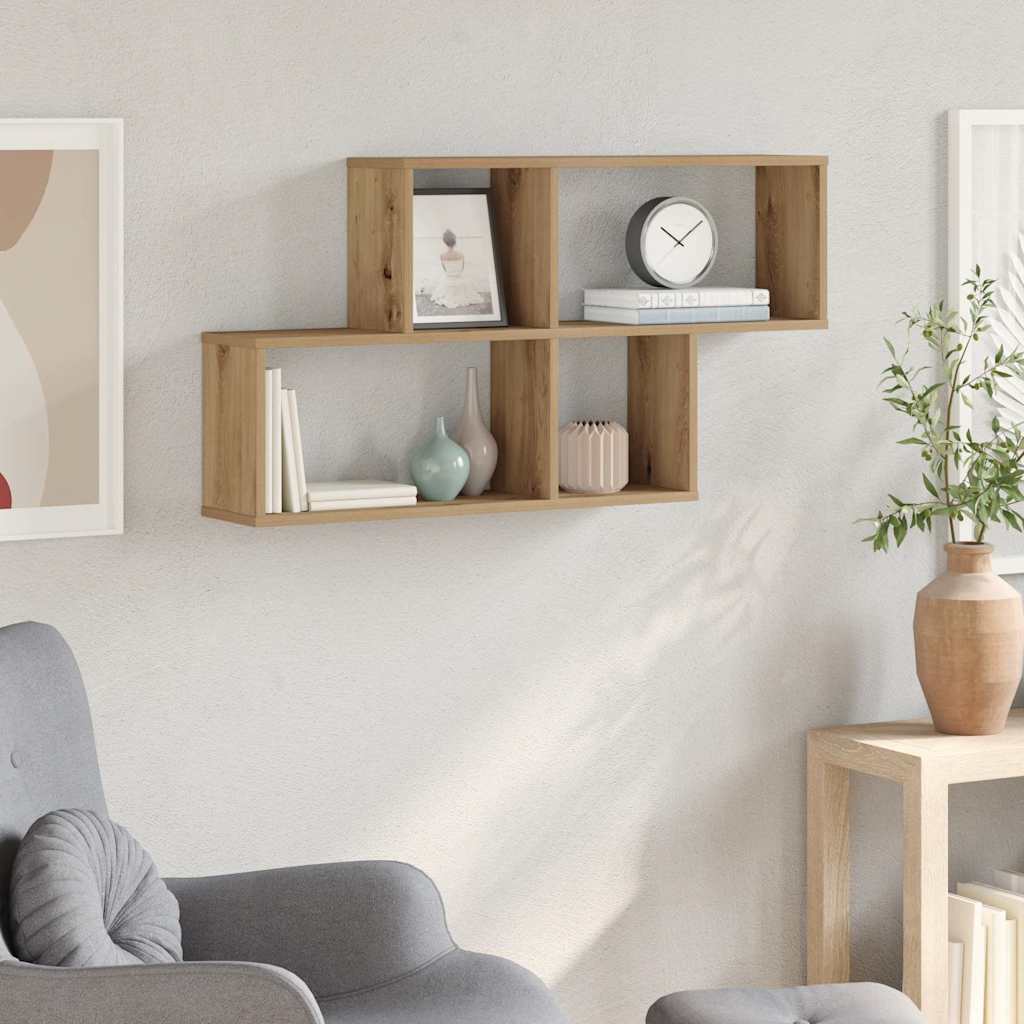 Étagère murale chêne artisanal 100x18x53 cm bois d'ingénierie - XIOS