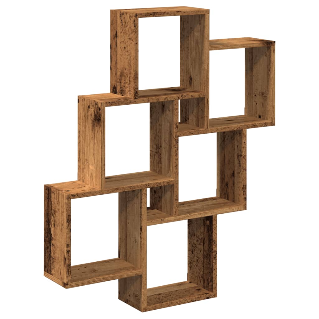 Étagère murale sous forme de cube vieux bois 78x15x93 cm - XIOS