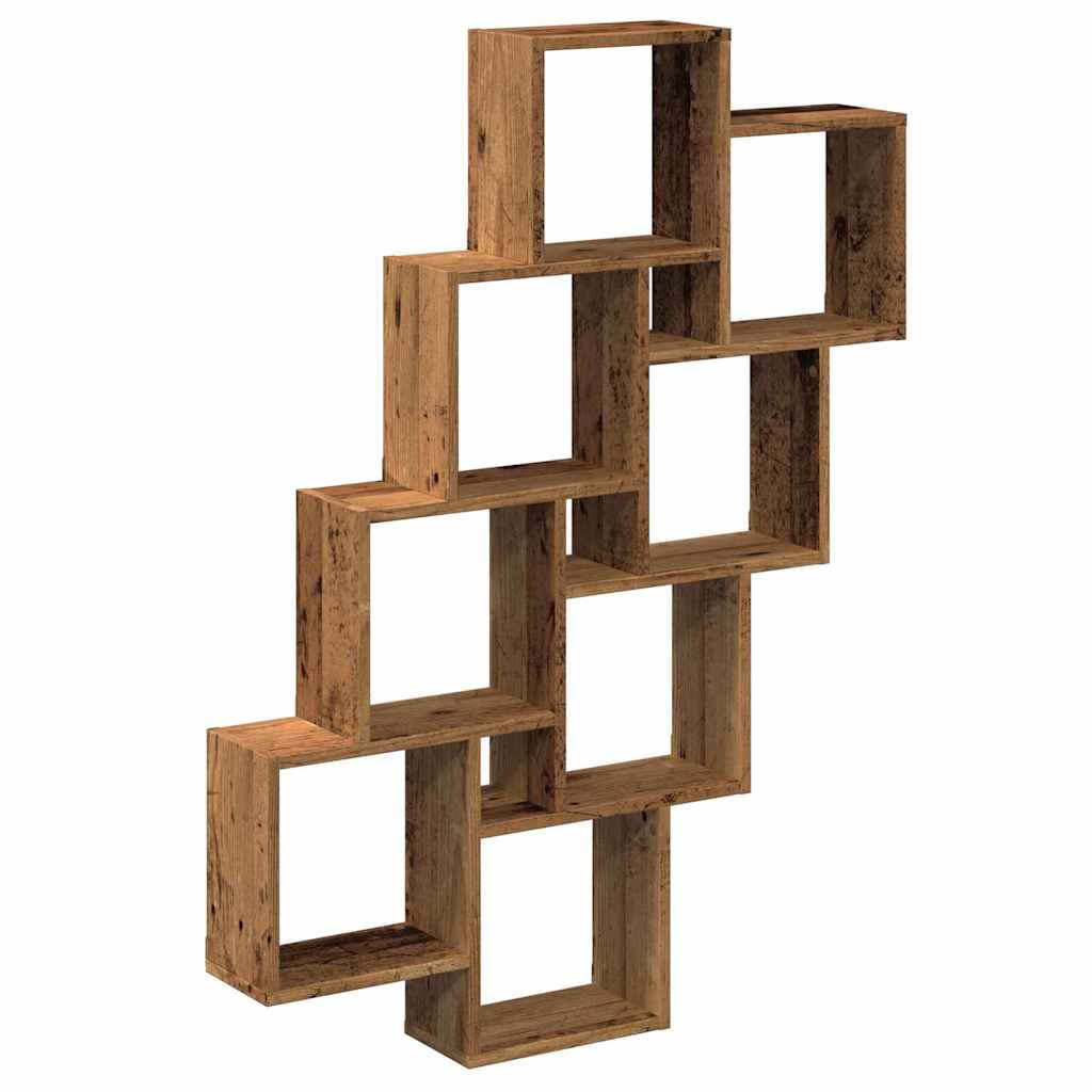 Étagère murale en forme de cube vieux bois 90x15x119,5 cm - XIOS