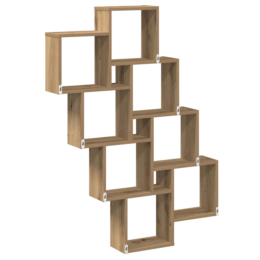 Étagère murale en forme de cube chêne artisanal 90x15x119,5 cm - XIOS