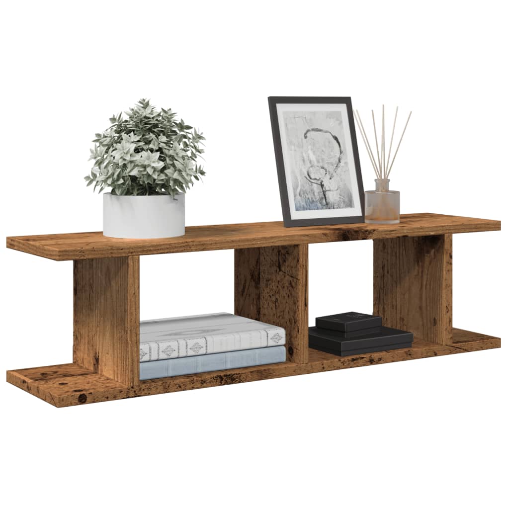 Étagères murales 2 pcs vieux bois 75x18x20 cm bois d'ingénierie - XIOS