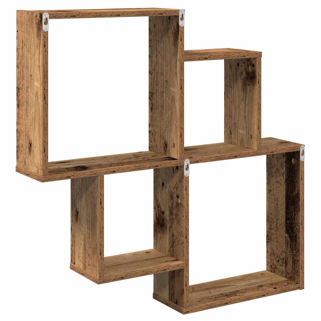 Étagère murale vieux bois 80x15x78,5 cm bois d'ingénierie - XIOS