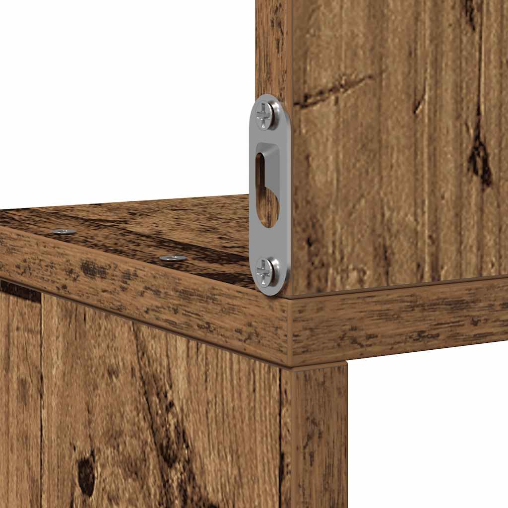 Étagère d'angle murale vieux bois 20x20x127,5 cm - XIOS