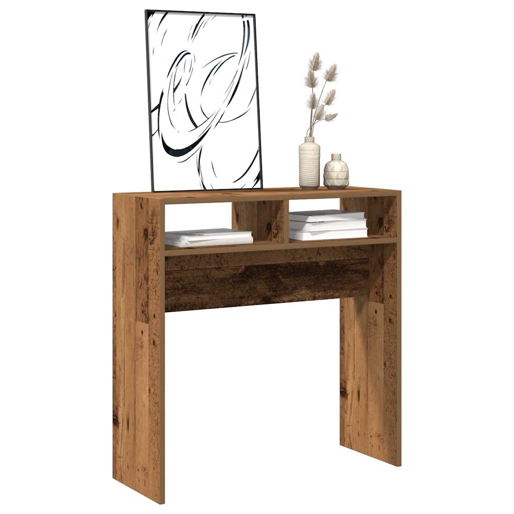 Table console vieux bois 78x30x80 cm bois d'ingénierie - XIOS