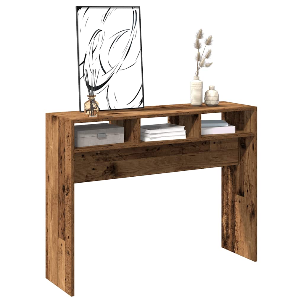Table console vieux bois 105x30x80 cm bois d'ingénierie - XIOS