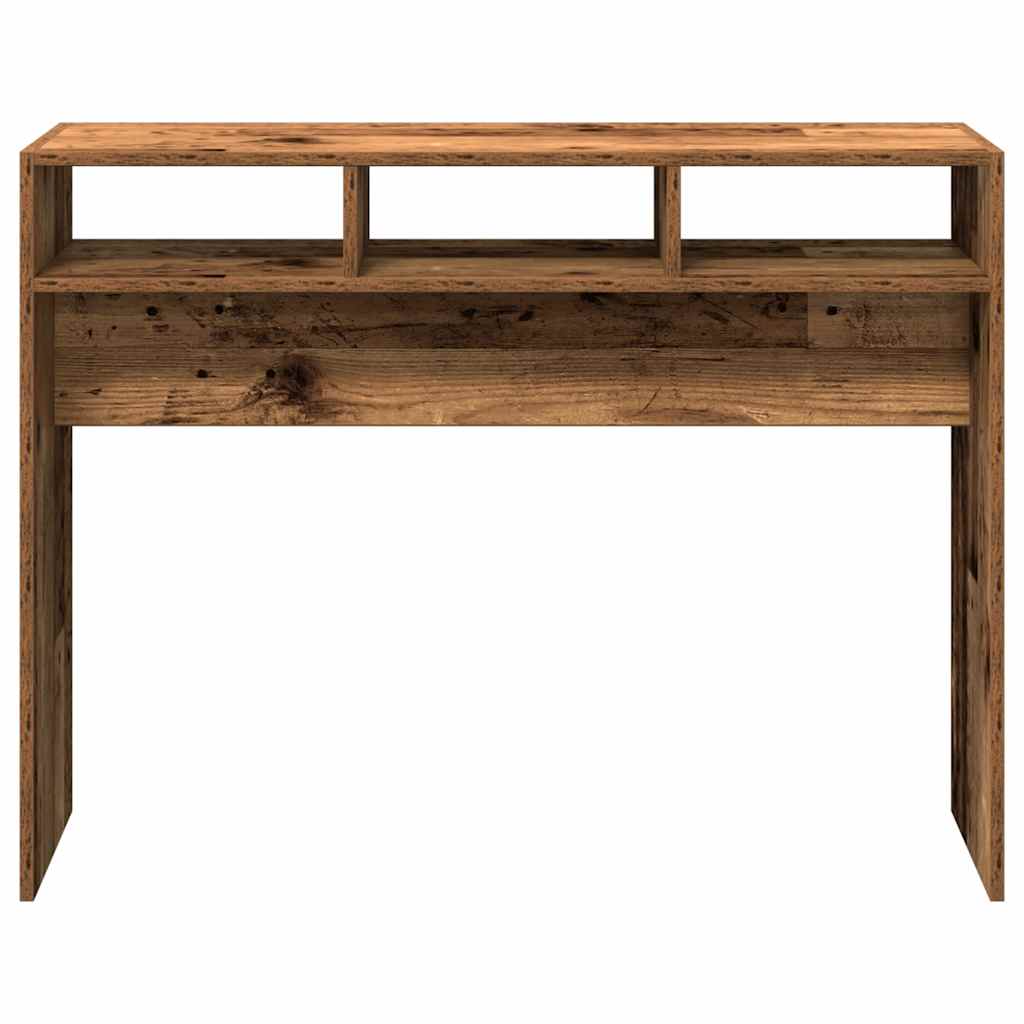 Table console vieux bois 105x30x80 cm bois d'ingénierie - XIOS