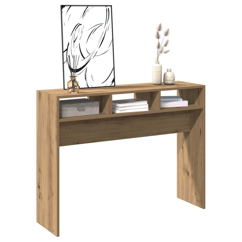 Table console chêne artisanal 105x30x80 cm bois d'ingénierie - XIOS