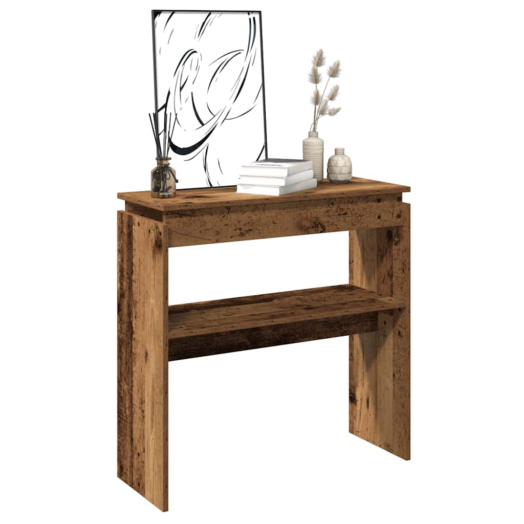 Table console vieux bois 80 x 30 x 80 cm bois d'ingénierie - XIOS