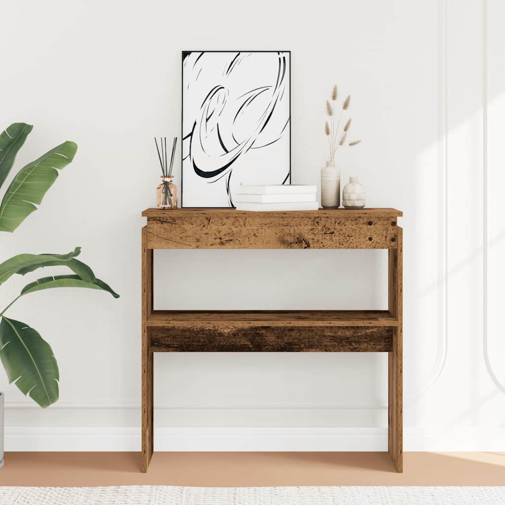 Table console vieux bois 80 x 30 x 80 cm bois d'ingénierie - XIOS