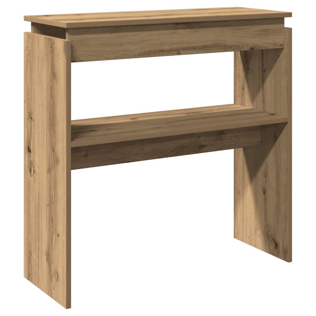 Table console chêne artisanal 80x30x80 cm bois d'ingénierie - XIOS