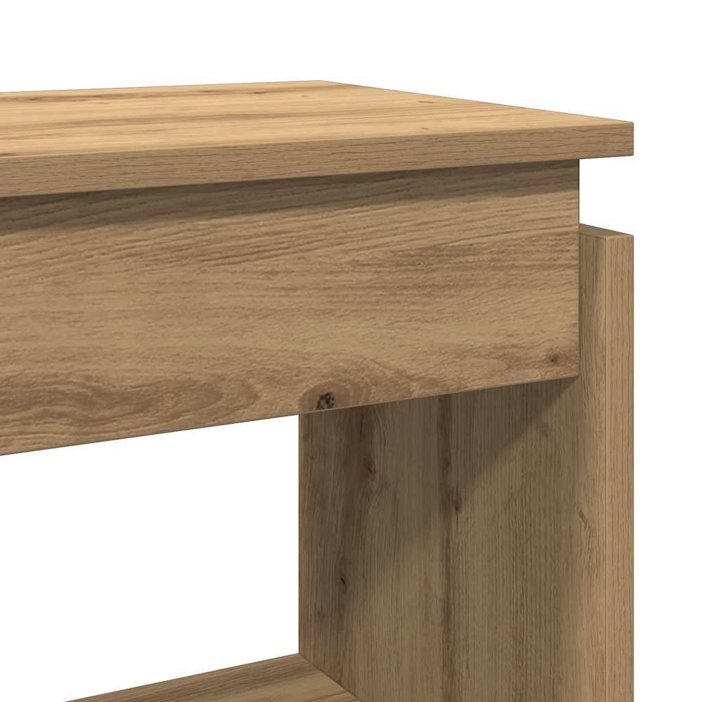 Table console chêne artisanal 80x30x80 cm bois d'ingénierie - XIOS