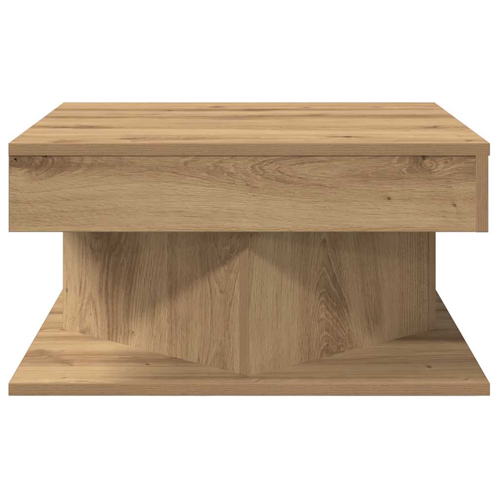 Table basse chêne artisanal 55x55x30 cm bois d'ingénierie - XIOS