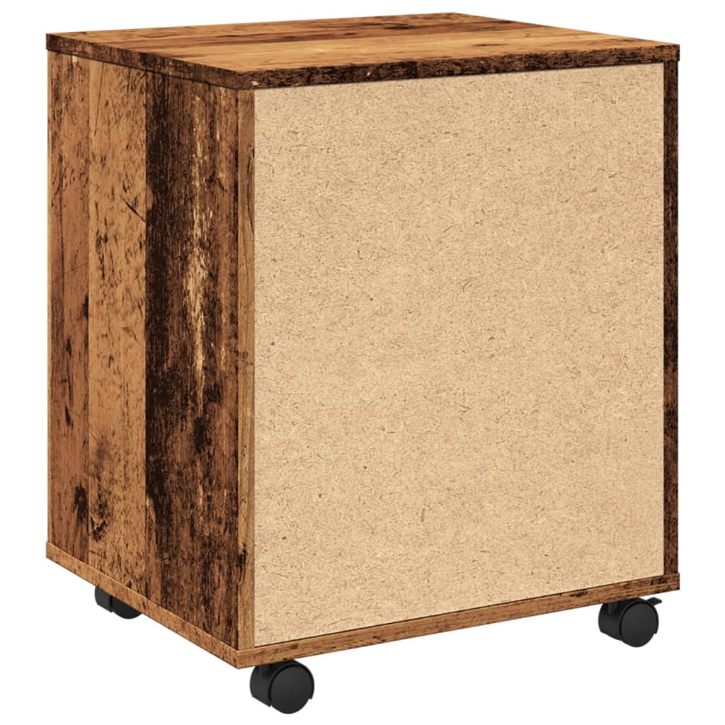 Armoire à roulettes vieux bois 45x38x54 cm bois d'ingénierie - XIOS