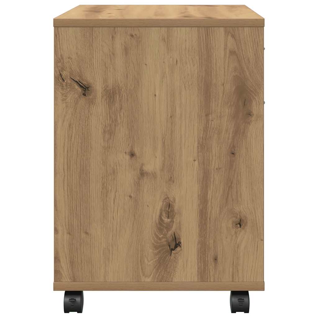 Armoire roulante chêne artisanal 45x38x54 cm bois d'ingénierie - XIOS