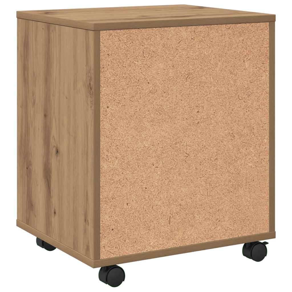 Armoire roulante chêne artisanal 45x38x54 cm bois d'ingénierie - XIOS
