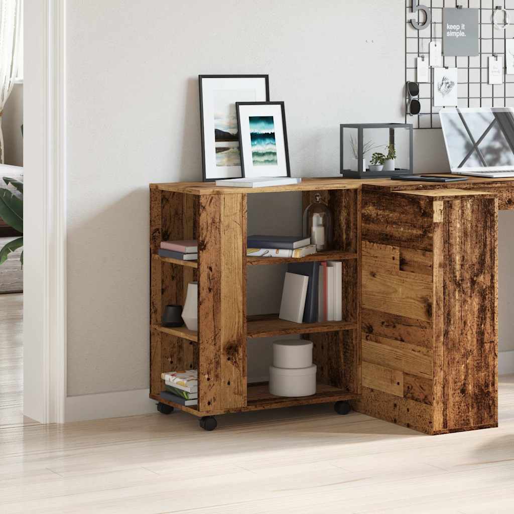 Armoire à roulettes vieux bois 60x35x75 cm bois d'ingénierie - XIOS