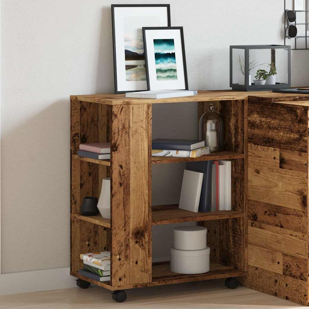 Armoire à roulettes vieux bois 60x35x75 cm bois d'ingénierie - XIOS