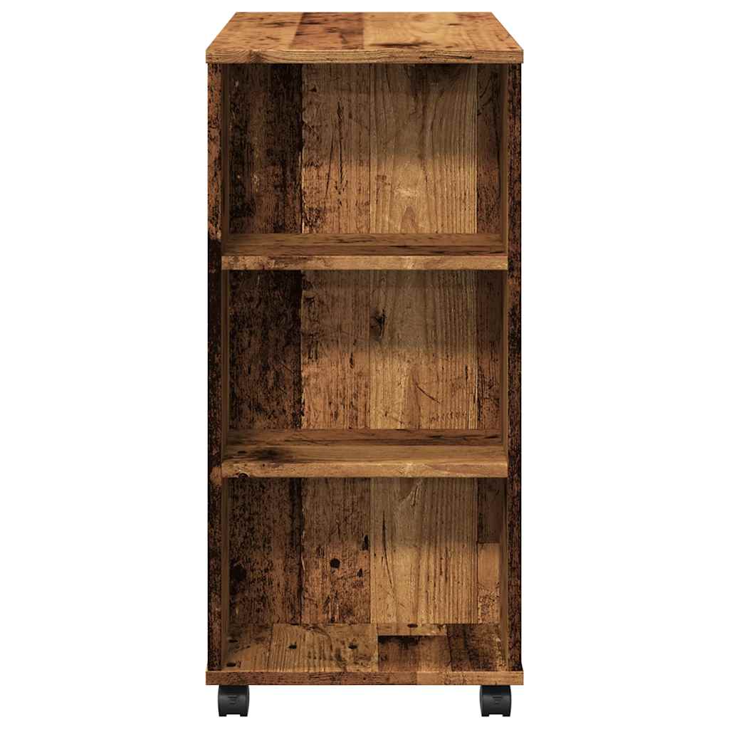 Armoire à roulettes vieux bois 60x35x75 cm bois d'ingénierie - XIOS