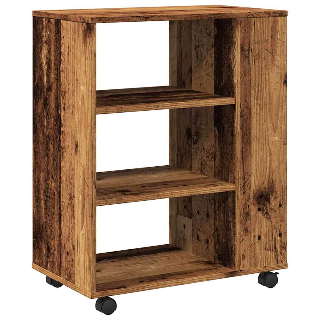 Armoire à roulettes vieux bois 60x35x75 cm bois d'ingénierie - XIOS