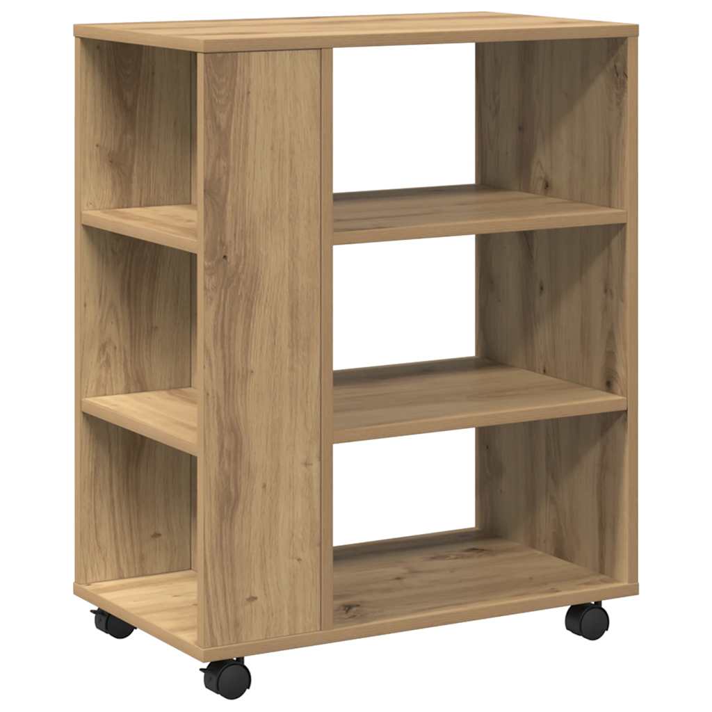 Armoire roulante chêne artisanal 60x35x75 cm bois d'ingénierie