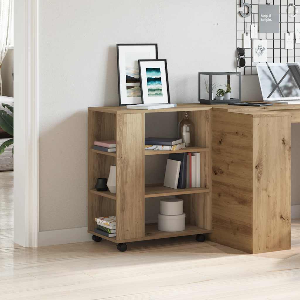 Armoire roulante chêne artisanal 60x35x75 cm bois d'ingénierie - XIOS