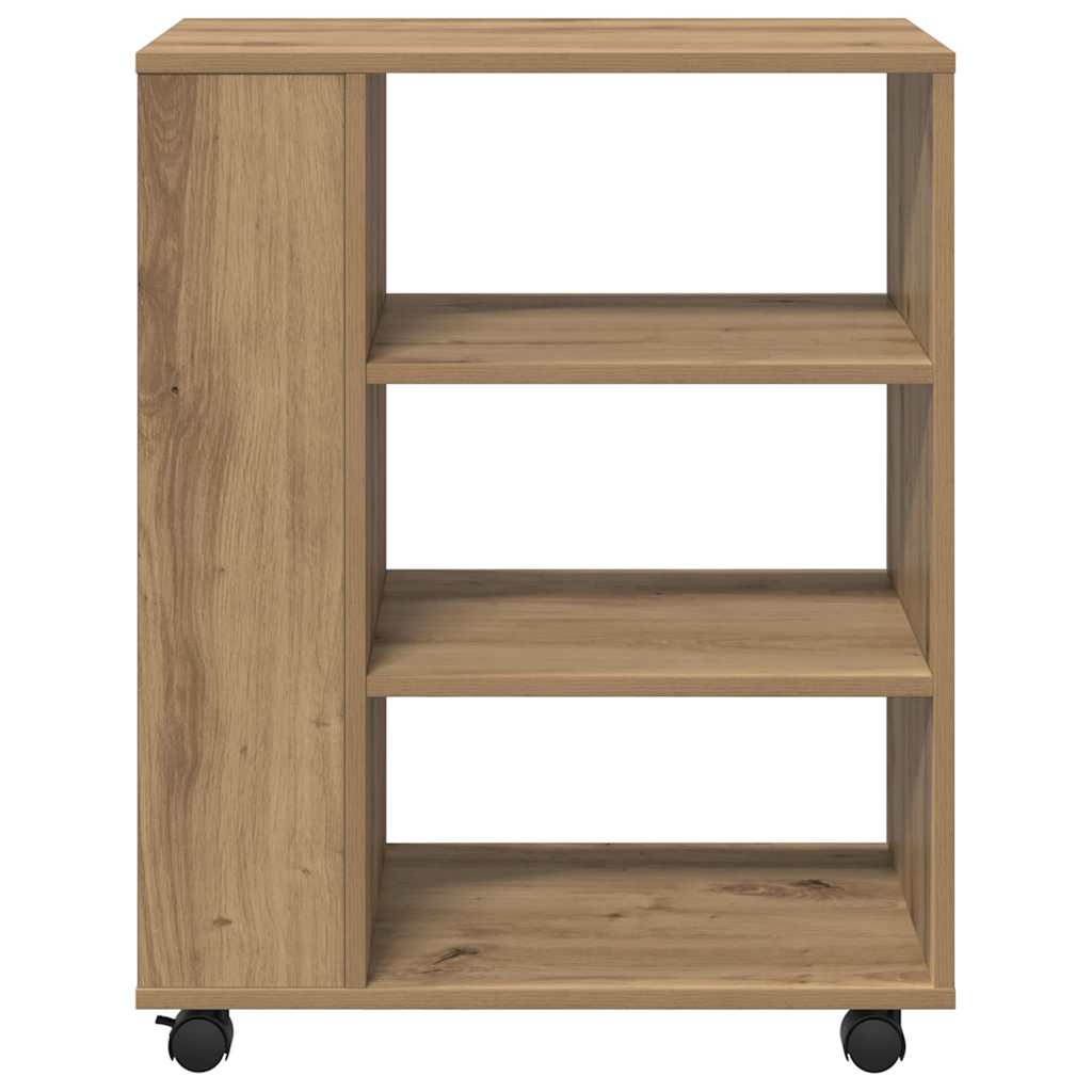 Armoire roulante chêne artisanal 60x35x75 cm bois d'ingénierie