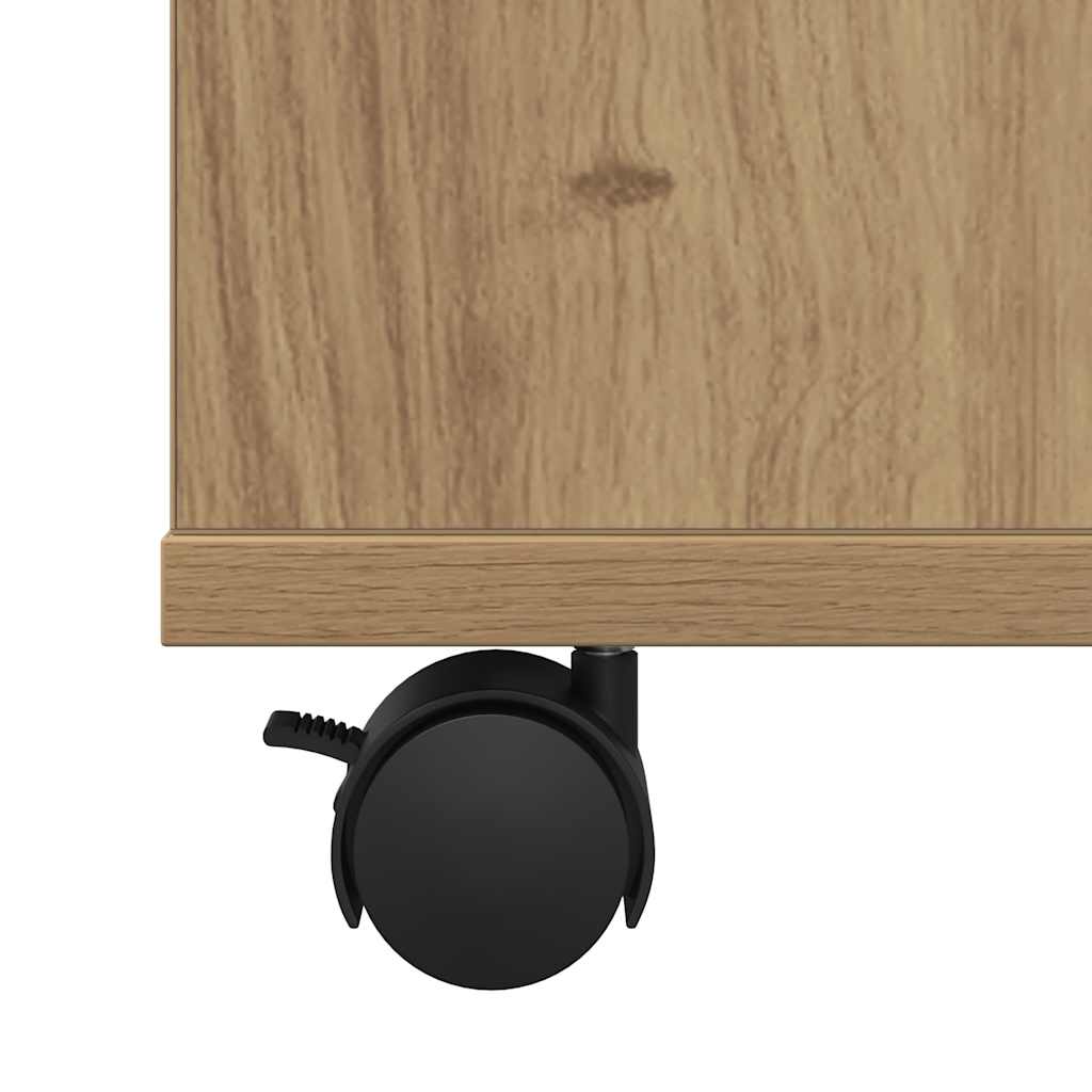 Armoire roulante chêne artisanal 60x35x75 cm bois d'ingénierie