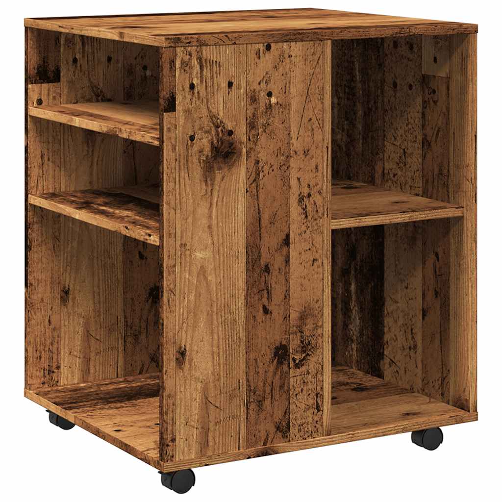 Armoire à roulettes vieux bois 60x53x72 cm bois d'ingénierie - XIOS