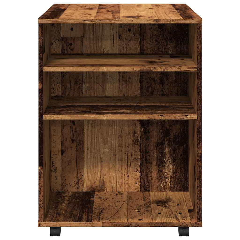 Armoire à roulettes vieux bois 60x53x72 cm bois d'ingénierie - XIOS