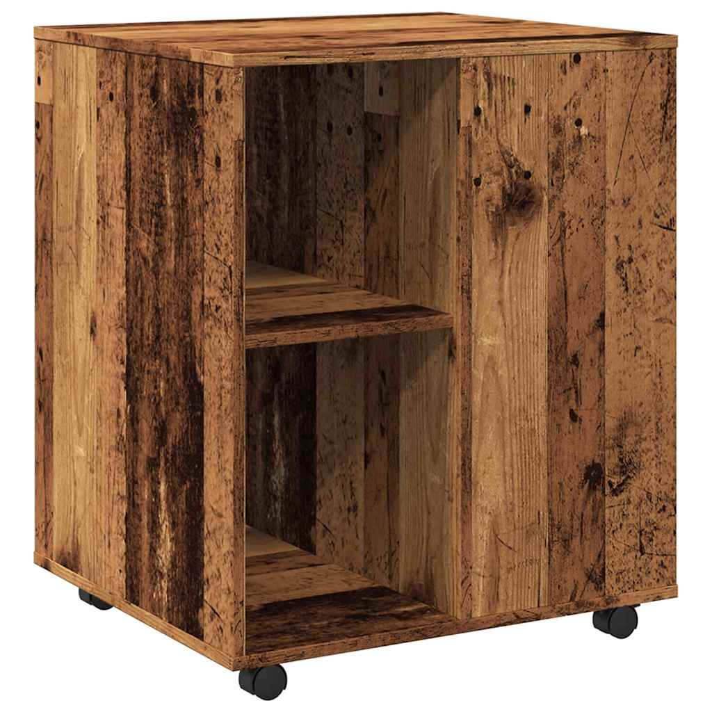 Armoire à roulettes vieux bois 60x53x72 cm bois d'ingénierie - XIOS