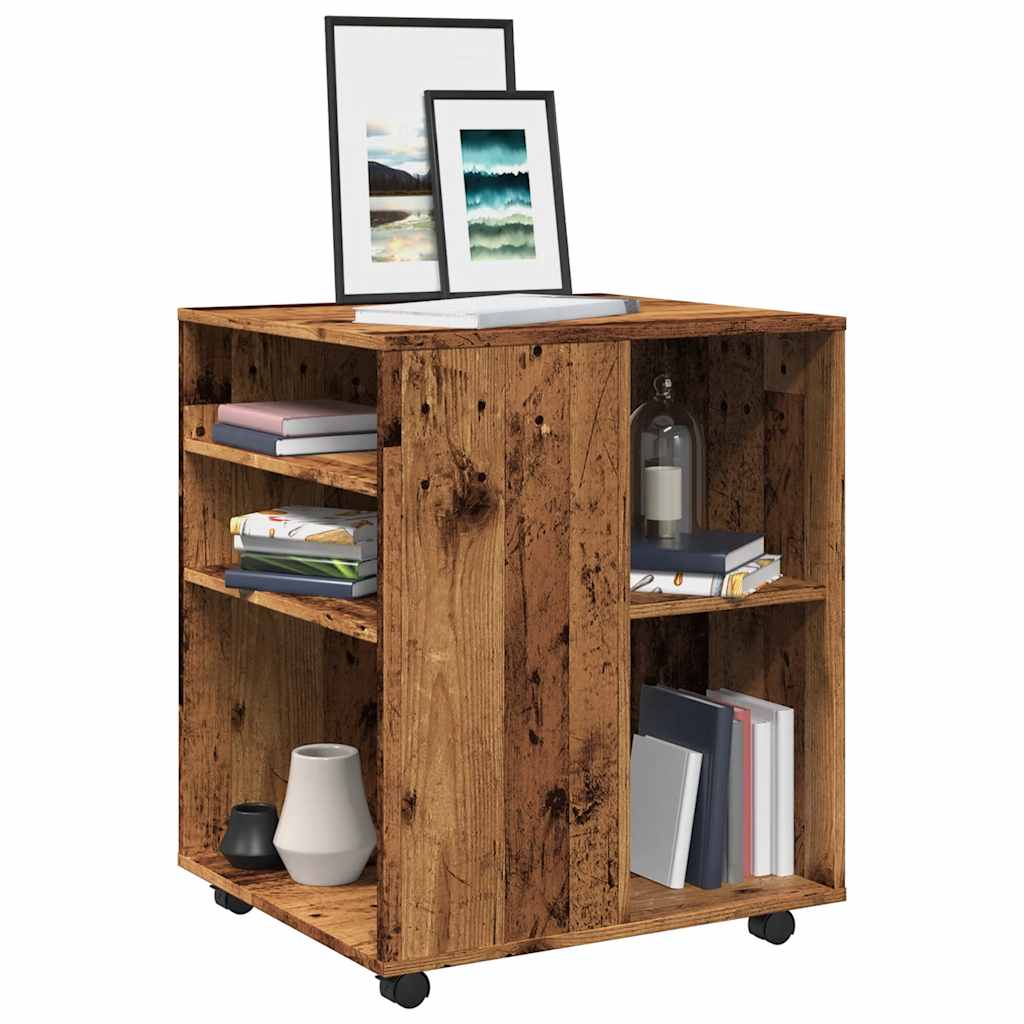 Armoire à roulettes vieux bois 60x53x72 cm bois d'ingénierie - XIOS