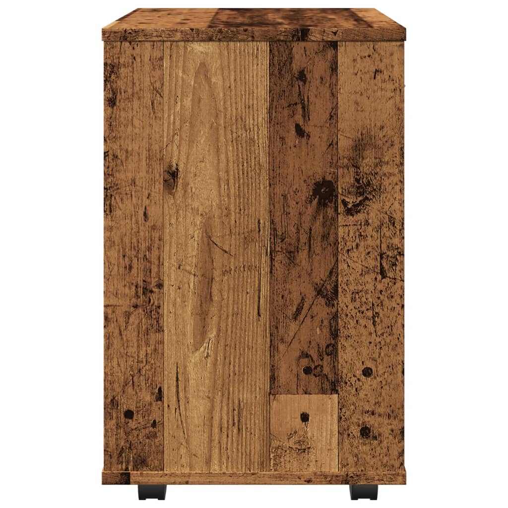 Armoire à roulettes vieux bois 46x36x59 cm bois d'ingénierie - XIOS
