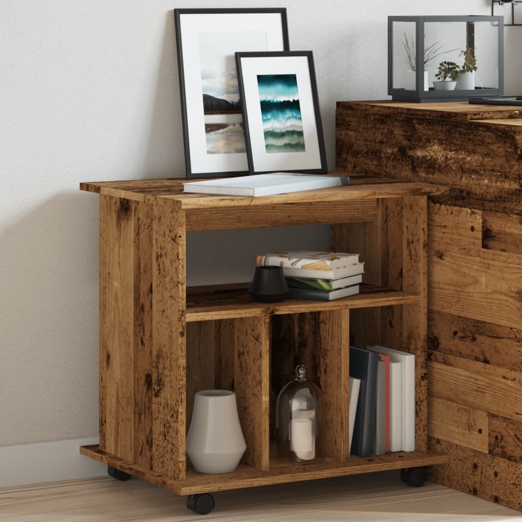 Armoire à roulettes vieux bois 60x45x60 cm bois d'ingénierie - XIOS