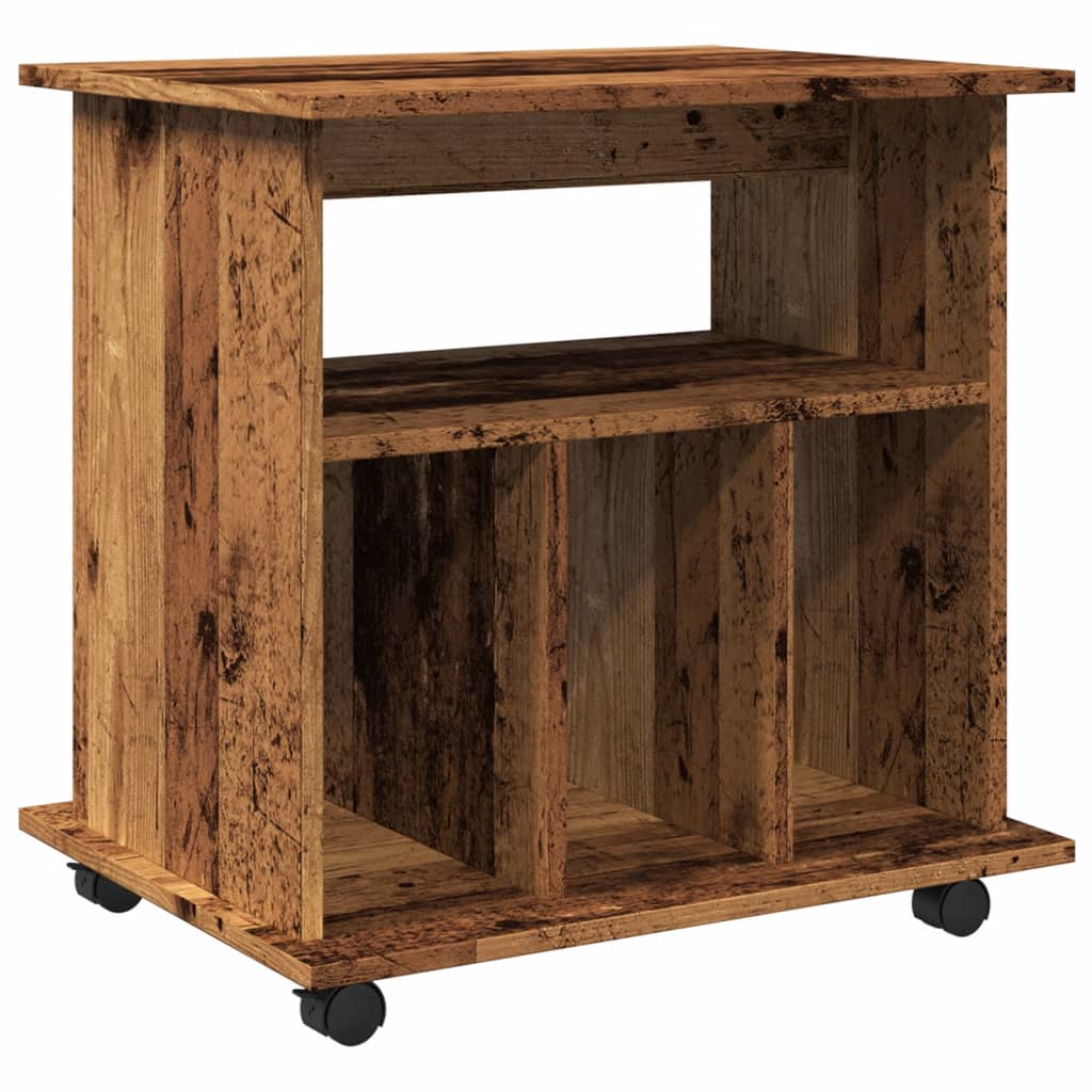 Armoire à roulettes vieux bois 60x45x60 cm bois d'ingénierie - XIOS