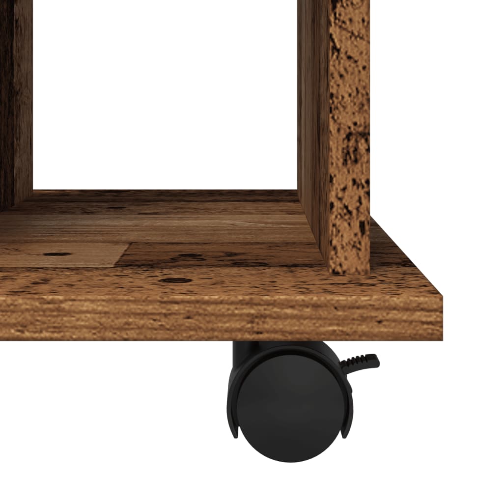 Armoire à roulettes vieux bois 60x45x60 cm bois d'ingénierie - XIOS