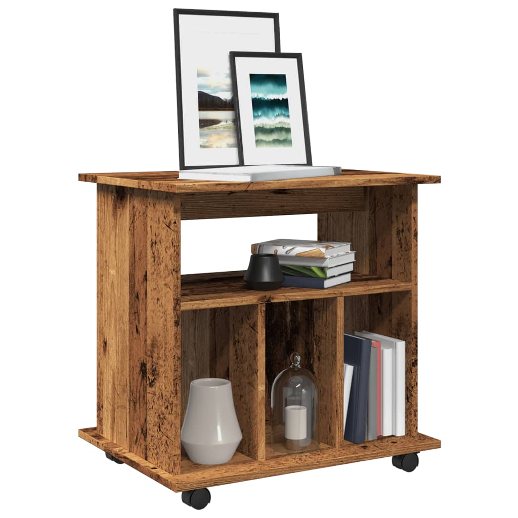 Armoire à roulettes vieux bois 60x45x60 cm bois d'ingénierie - XIOS