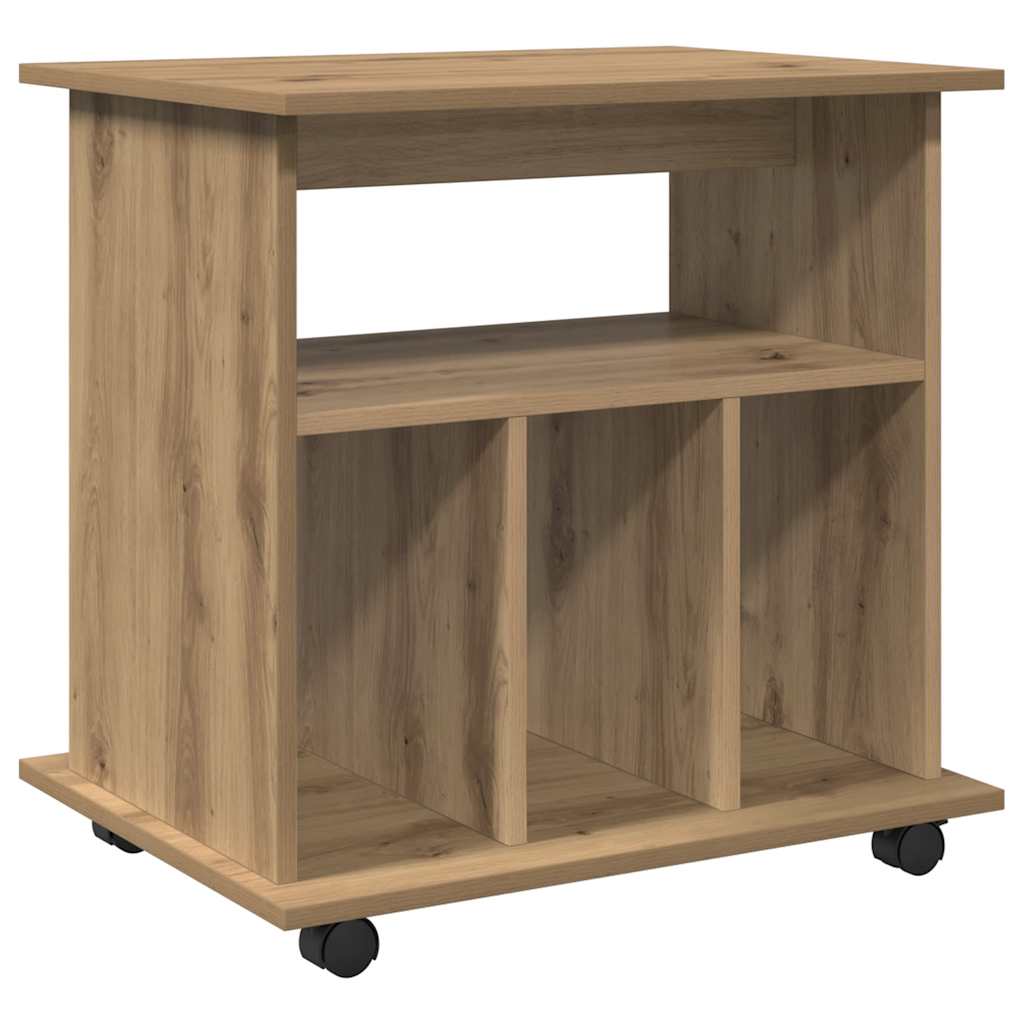 Armoire roulante chêne artisanal 60x45x60 cm bois d'ingénierie - XIOS