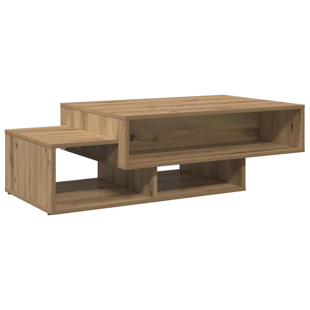 Table basse chêne artisanal 105x55x32 cm bois d'ingénierie - XIOS