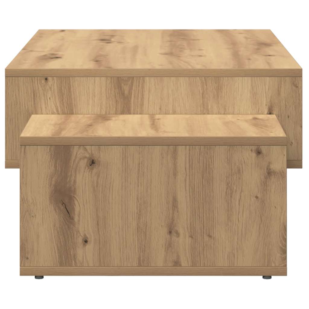 Table basse chêne artisanal 105x55x32 cm bois d'ingénierie - XIOS
