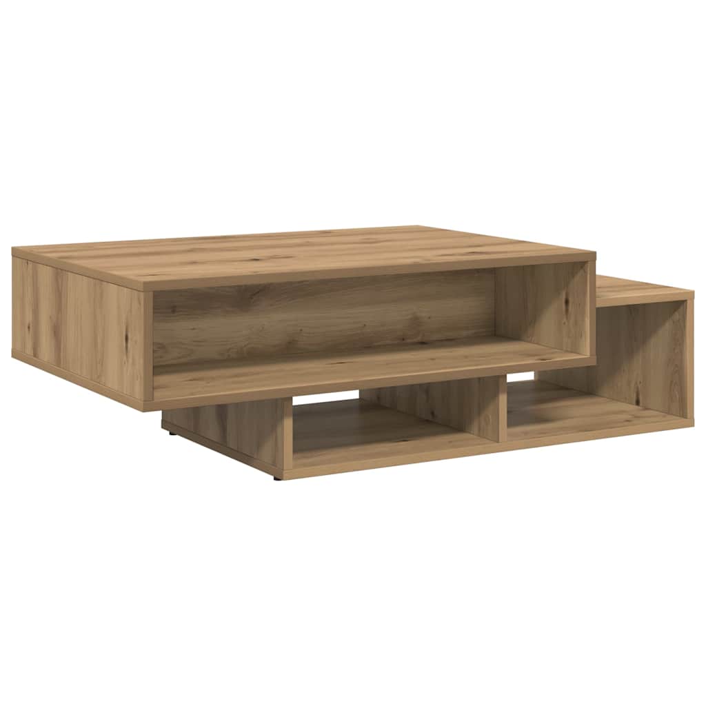 Table basse chêne artisanal 105x55x32 cm bois d'ingénierie - XIOS