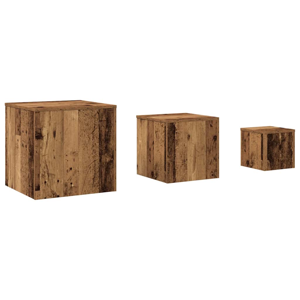 Tables d'appoint 3 pcs chêne artisanal bois d'ingénierie - XIOS