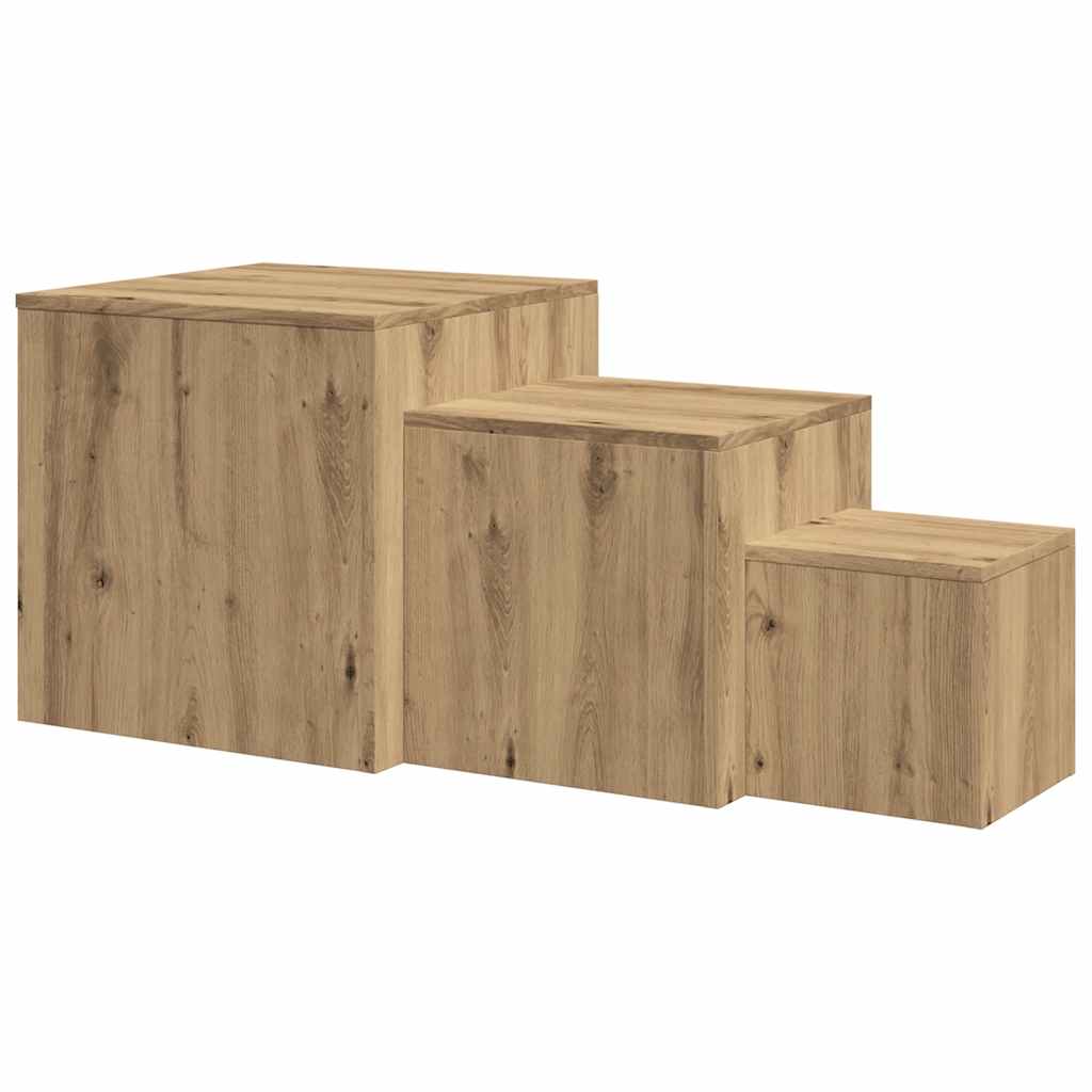 Tables d'appoint 3 pcs chêne artisanal bois d'ingénierie - XIOS